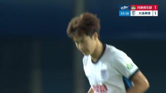 [进球视频] 杨铭锐扣倒周缘德低射破门，英博客场1-1扳平河南